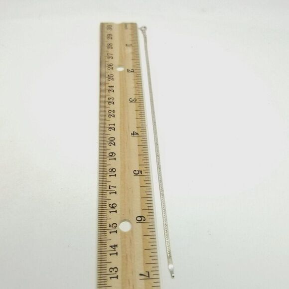 Vintage Simple Sterling Silver Flat Chain Bracelet, Marked 925, 7 Inches Long - Picture 4 of 6